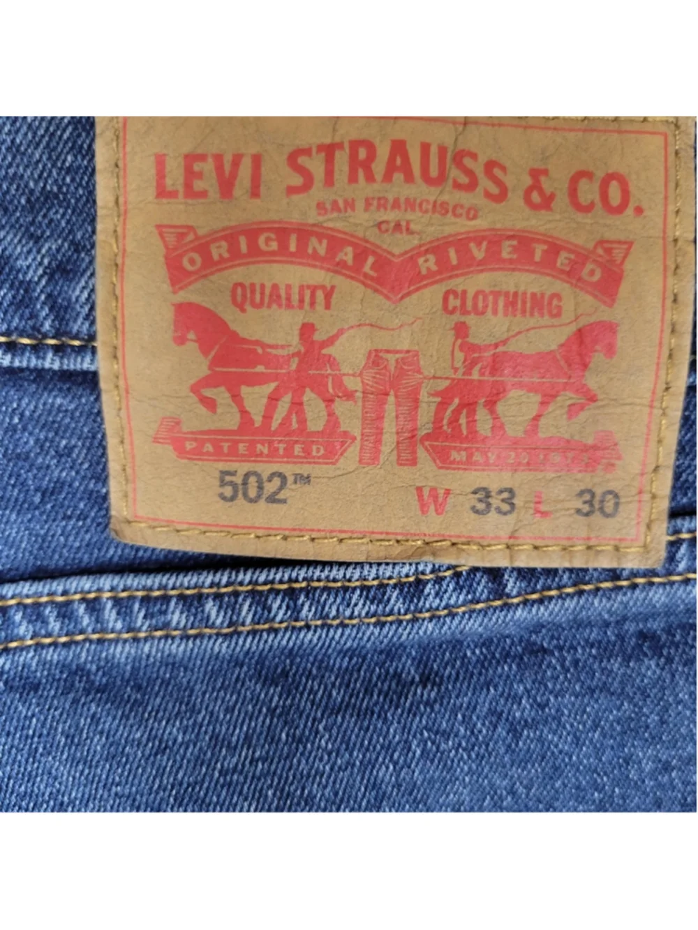 Levi's 502 Slim-Fit Blue Jeans Size 33/30 Men's Excellent Condition